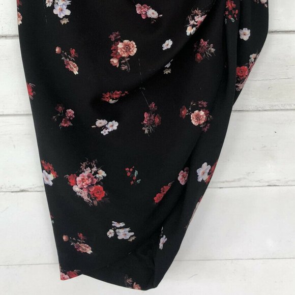 GIANNI BINI‎ RUCHED SIDE SLIT LINED FLORAL SKIRT XS - Picture 5 of 13